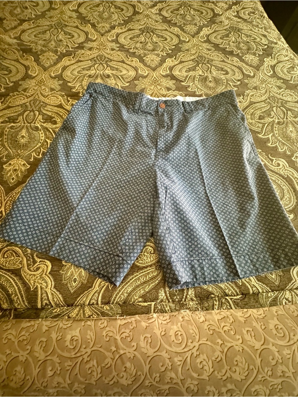 Tommy Hilfiger Navy Blue Printed Flat-Front Shorts